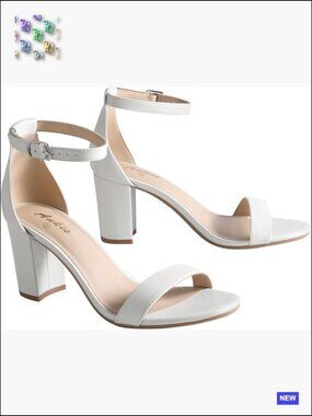 Chunky Heel Ankle Strap Sandals Lace Up Block Heel Party Wedding Shoes